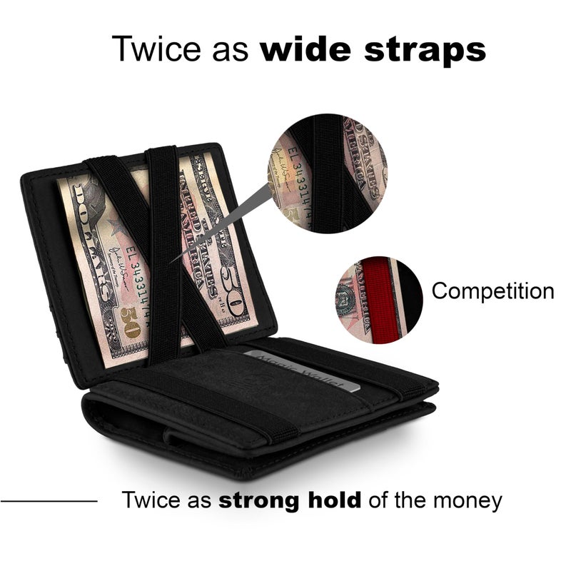 West - RFID Wallet with Coin Pouch + Gift Packaging - Compact & Small Magic Money Wallet - Extra Strong Money Bands - Image 2